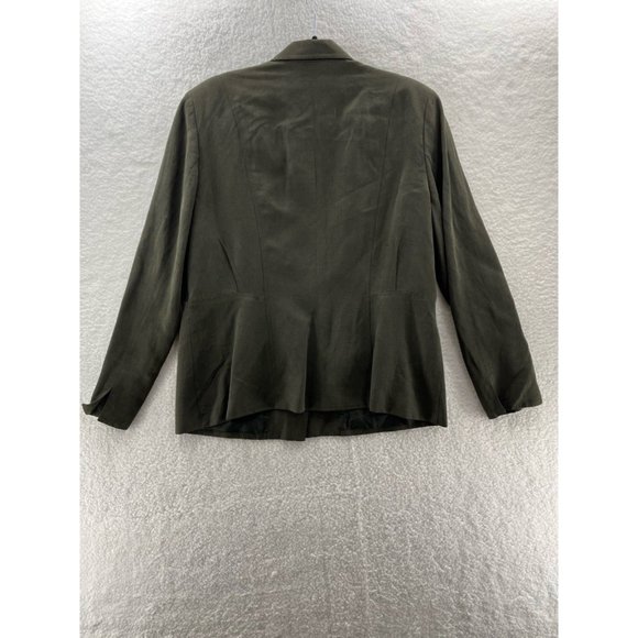 Jones New York Women Suit Jacket Blazer Dark Green Pockets Long Sleeve Button 16 - Picture 2 of 8